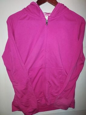 Calvin + Costing Pink Tie-Dye Accent Zip Hoodie